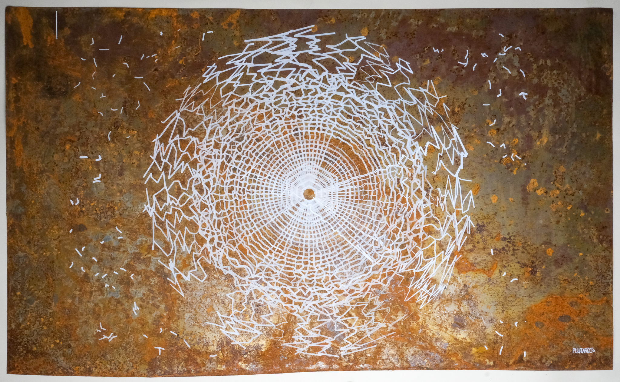 Emergence I — full frame showing rough edges of weathered Corten steel