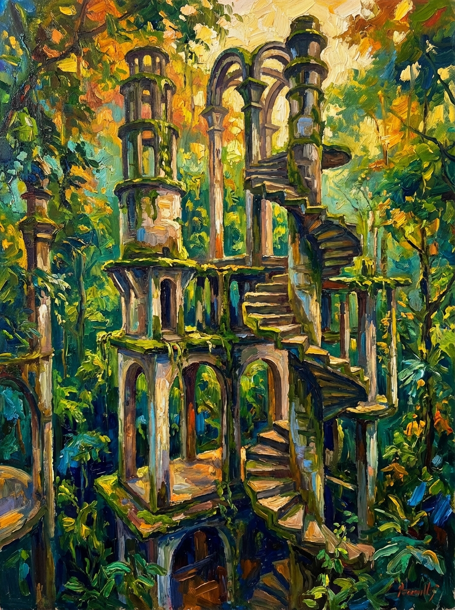 AI-generated Las Pozas scene